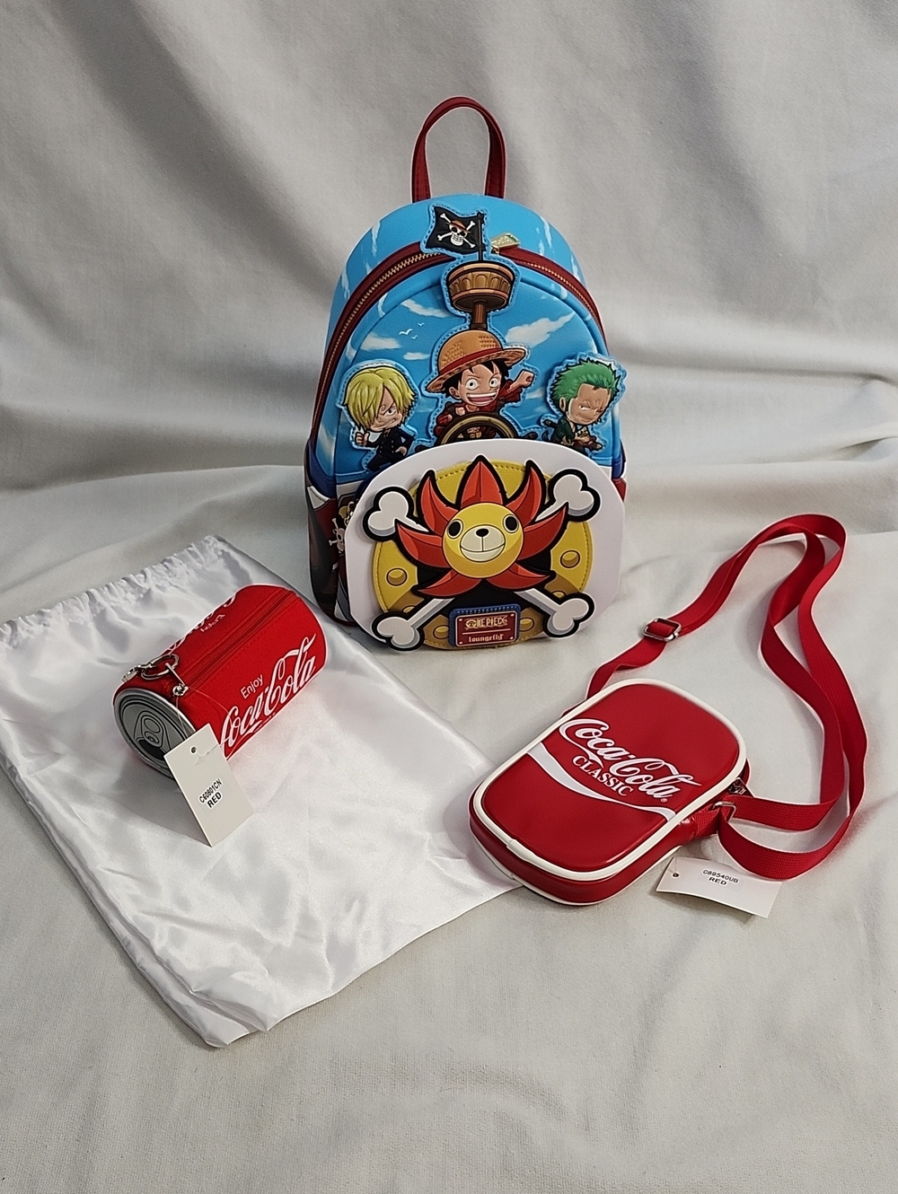 Loungefly "One Piece" Thousand Sunny Shop Backpack w/ Coca Cola Pouches